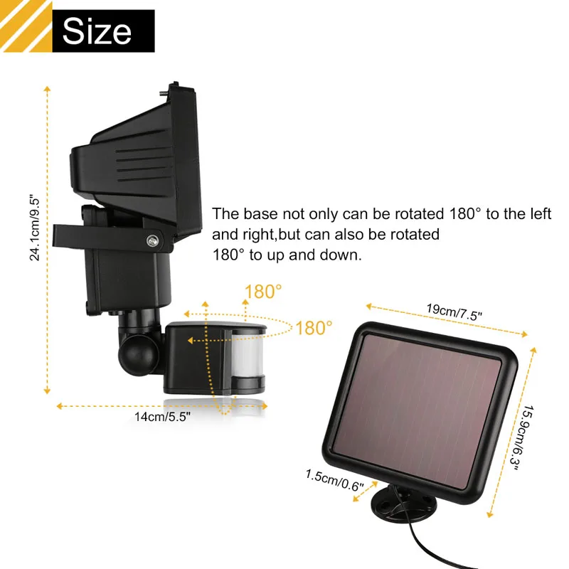 50W 100-LED Modern Solar Garden Lamp with Motion Sensor Waterproof Sensitivity for Outdoor Lighting Doorway Hunting Security Use | Освещение