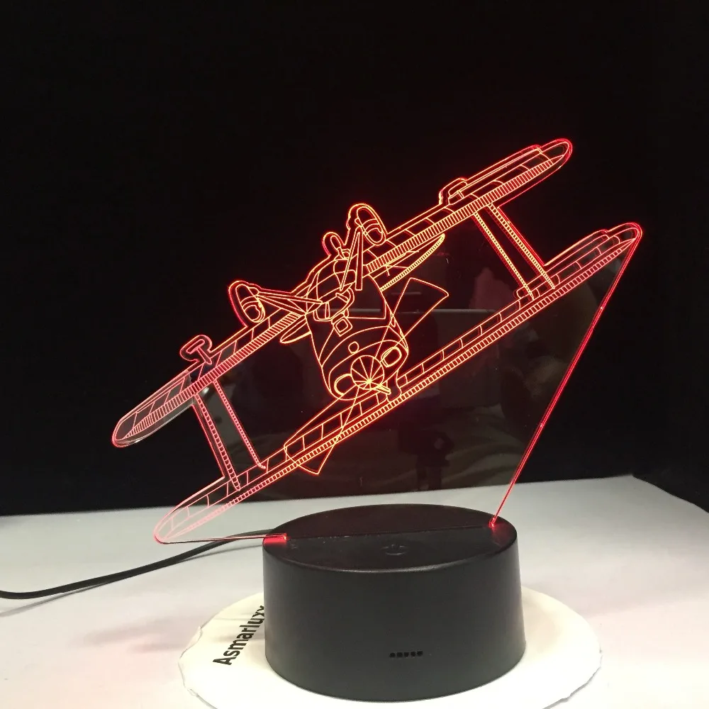 3d-светодиодная лампа в виде древнего планера RGB для настроения светильник 7