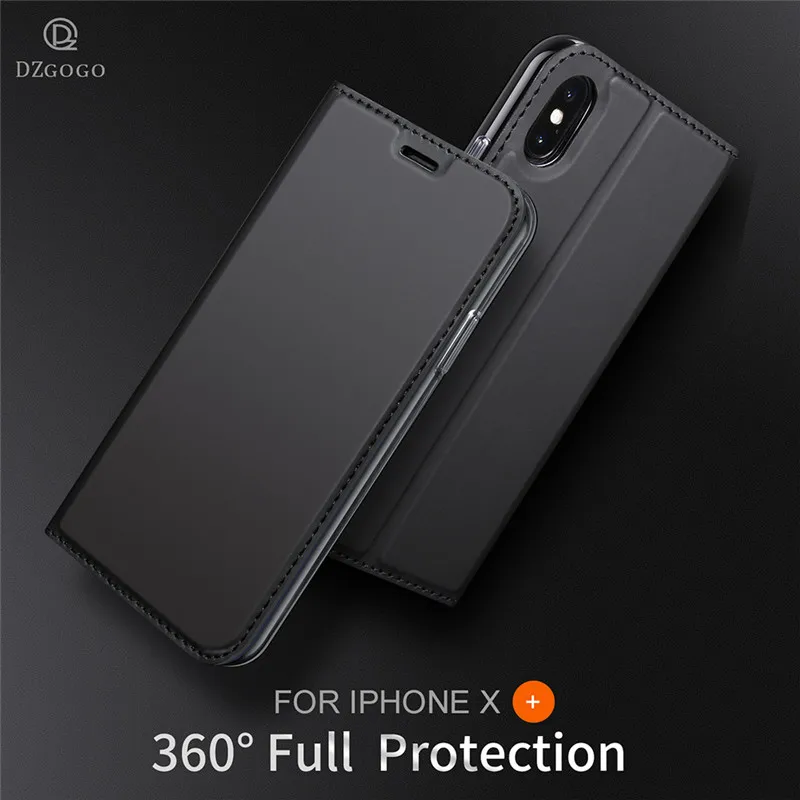 Флип чехол для iPhone X роскошный кожаный 6 6s 7 8 Plus с подставкой и бумажником S
