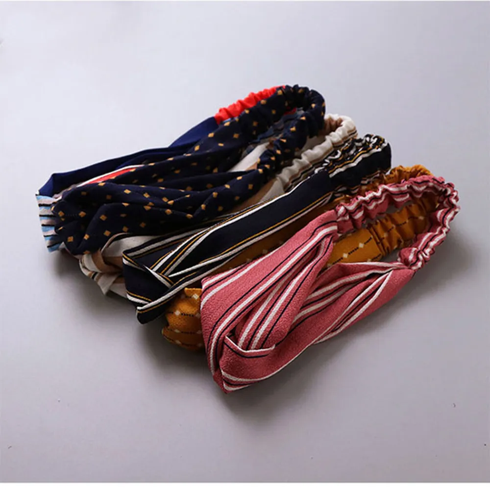 Girl Spring Suede Soft Solid Headbands Vintage Cross Knot Elastic Hairbands Bandanas Girls Hair Bands Accessories W0210 | Детская одежда