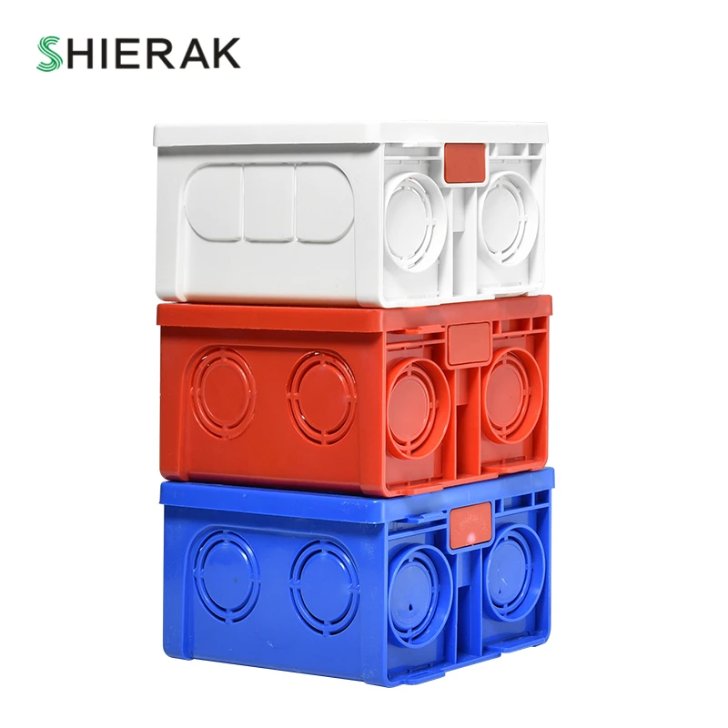 SHIERAK 86 Тип внутренняя Монтажная коробка белый/синий/красный распределительная коробка 86 мм* 86 мм используется для розетки переключатель отверстие расстояние 60 мм