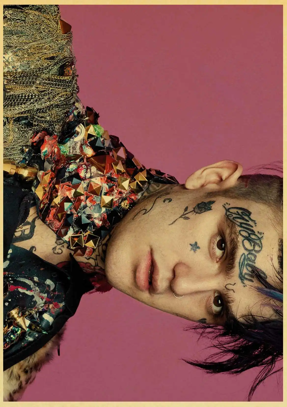 Рэпер Lil Peep плакат из крафт-бумаги художественный плакат Бар Кафе винтажная Высококачественная печать рисунок ядро настенная декоративная живопись - Цвет: D136