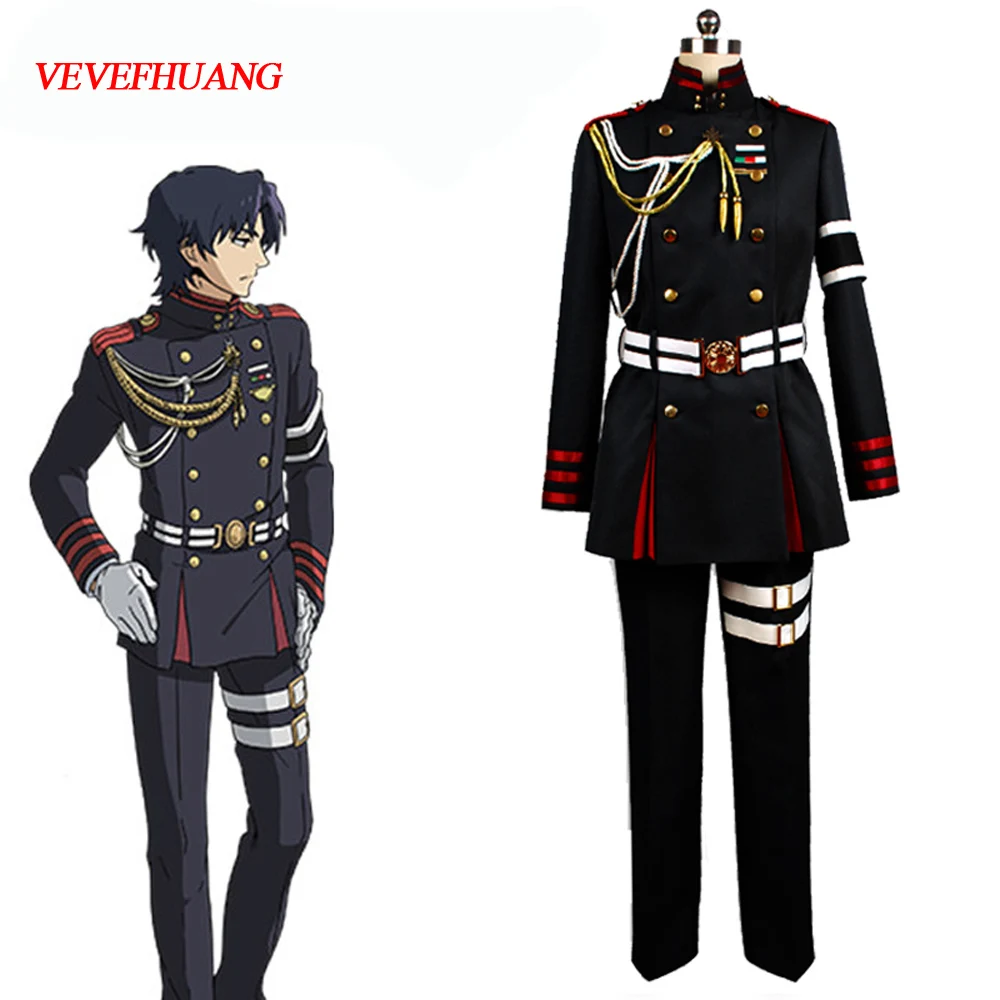 VEVEFHUANG аниме Seraph of the end(Owari no Serafu косплэй костюм guren ichinose Косплэй костюм, одежда для мальчиков в стиле военной формы, наряд на Хэллоуин Костюмы набор