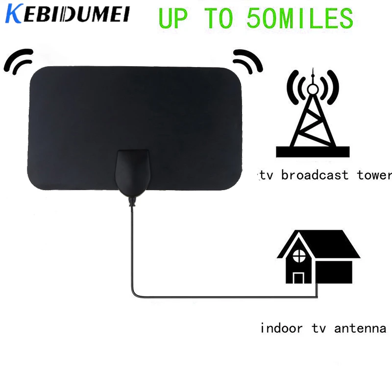 Комнатная цифровая ТВ антенна kebidumei телевизионная с HD экраном для мини на