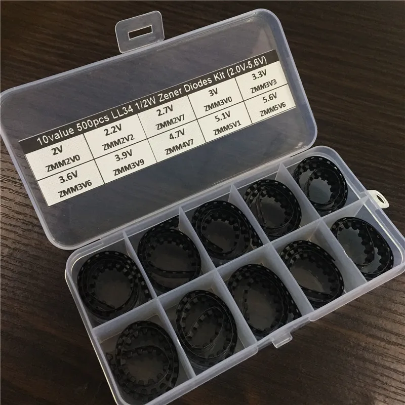 10 значений x50 500 шт. LL34 1/2 Вт SMD диодный ассортимент стабилитрон электронный
