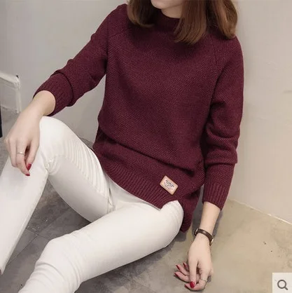 2019 New Female o-neck Sweater Women Knitted sweaters And Pullovers Long Sleeve Pull Femme Winter Cashmere Oversized Pullover | Женская