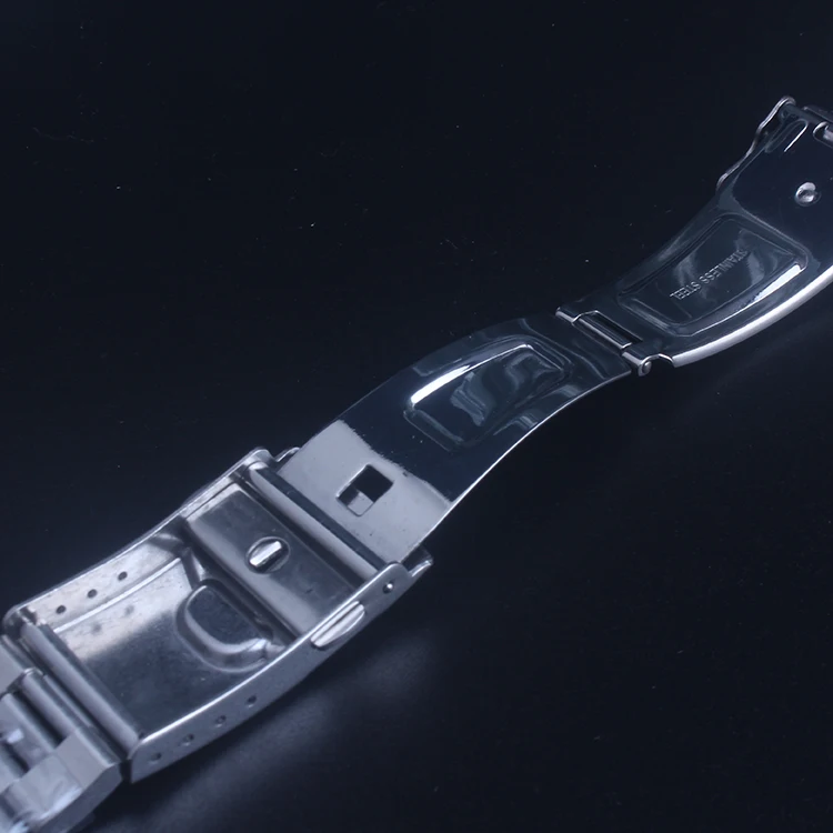 22 мм Серебряный с загнутым концом одноцветное заменой звеньев часы ремешок