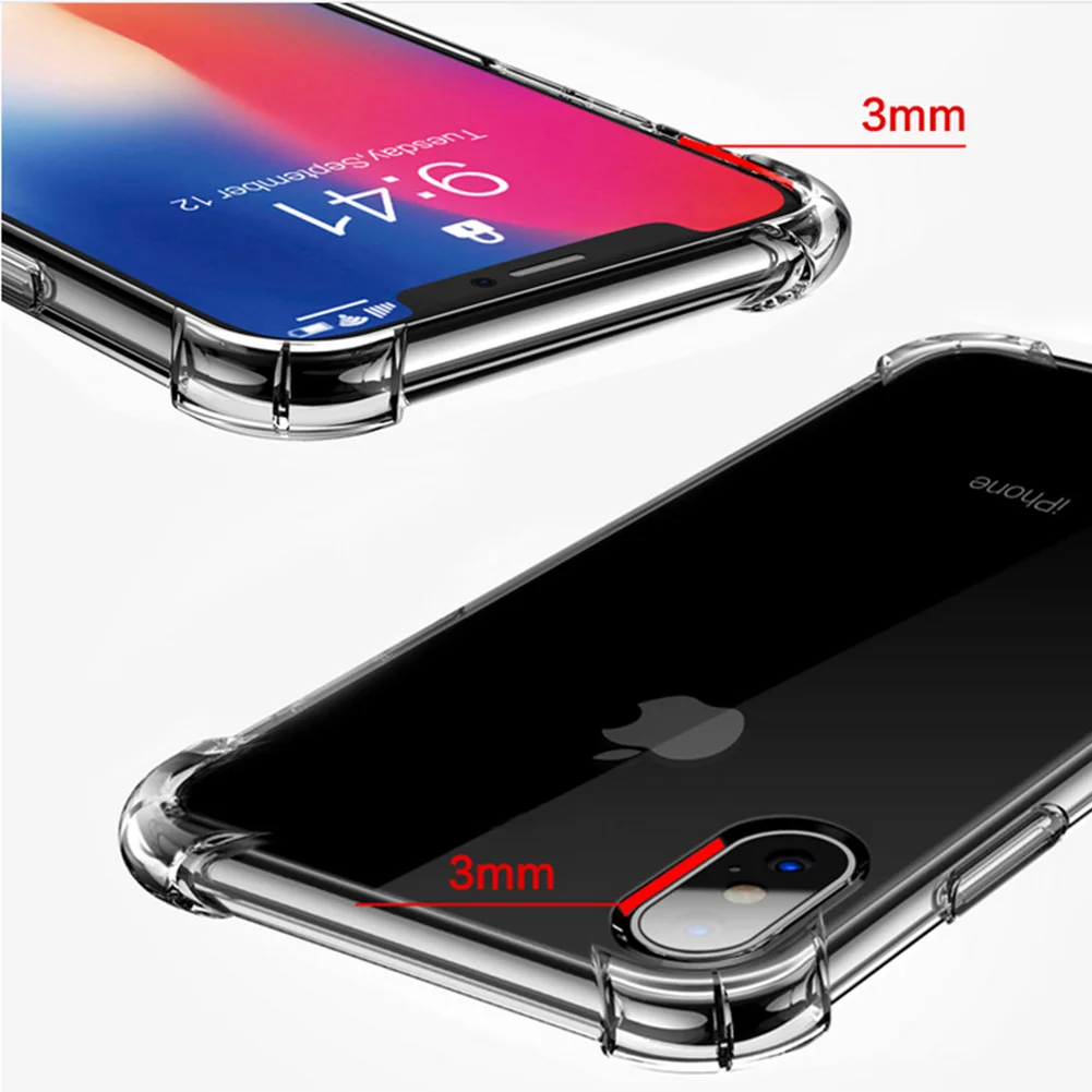 Воздушная подушка прозрачная для iPhone XS Xs Max Мягкий силиконовый прозрачный