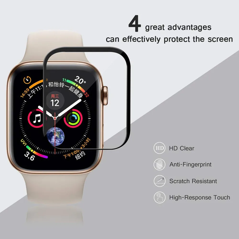 Новая изогнутая полная пленка для apple watch series 5 4 3 2 1 закаленное стекло 3D Защита