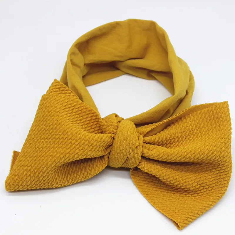 Головные повязки для новорожденных девочек нейлоновые головные с большим бантом