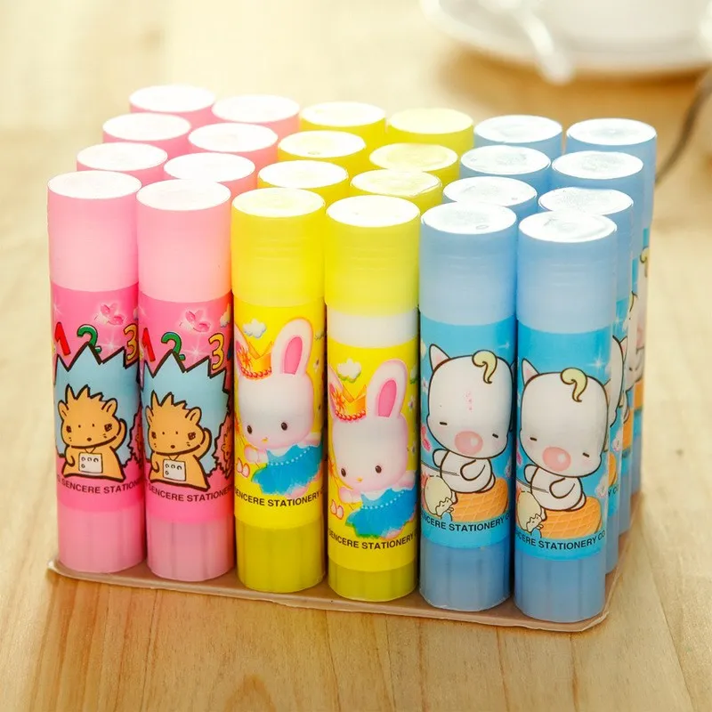 1pc Small Size Cute Kawaii Cartoon Plastic Strong Adhesive Solid Glue Stick For Paper File Office School Supplies Stationery
