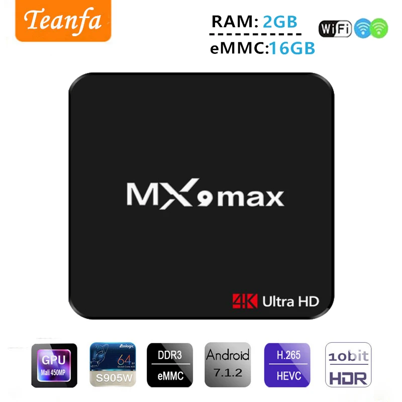 MX9 Max RK3328 четырехъядерный процессор 64 бит Android 7 1 Smart tv Box 2G ram 16G rom 2 4G wifi 4K медиаплеер