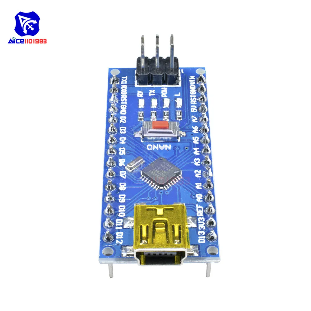 Плата драйвера микроконтроллера CH340 CH340G NANO 3 0 Mini USB Atmega328 ATmega328P модуль 5 в 16 м для