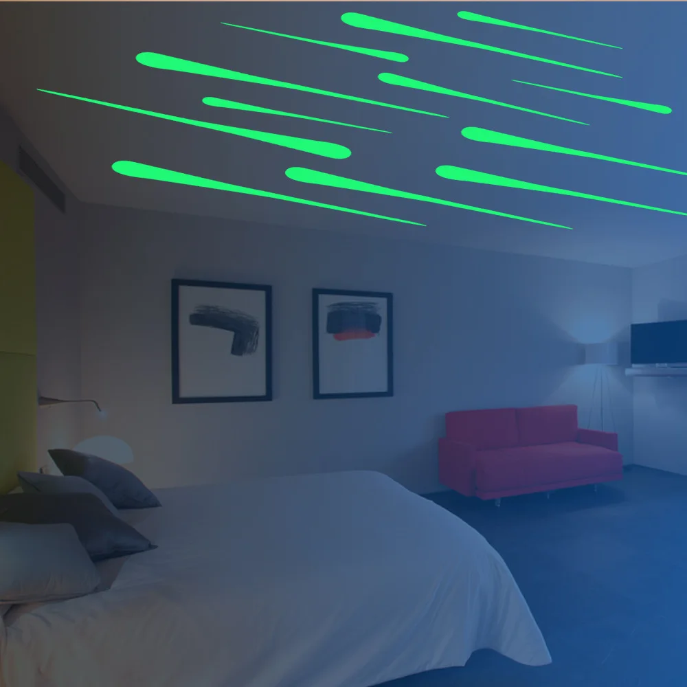 

Ceiling Decoration Glow Glass Stickers Fluorescence Meteor Permanent Luminous Children Room Dormitory Decoration