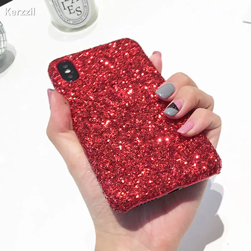 Роскошный чехол для телефона Kerzzil с блестками iPhone X жесткие чехлы из