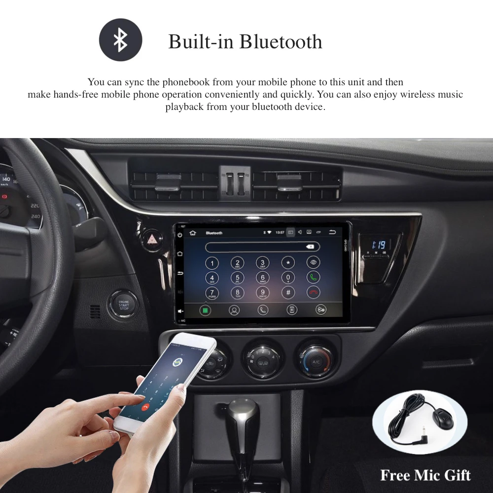 Android 9,0 Автомагнитола 2 Din gps Navi для Toyota Corolla Auris Fortuner Auris innova PX6 DSP ips 4 Гб+ 64 ГБ RDS wifi BT