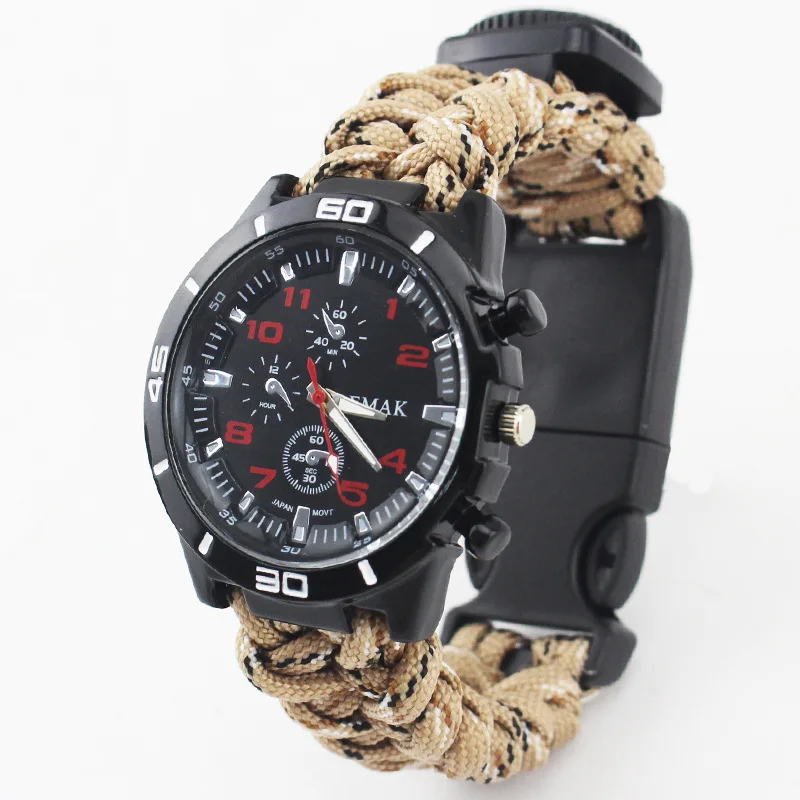 Multi-functional Paracord Bracelet Outdoor Camping Survival Watch Paracord 550 Rope Buckle Tent Tight braided Paracord Band
