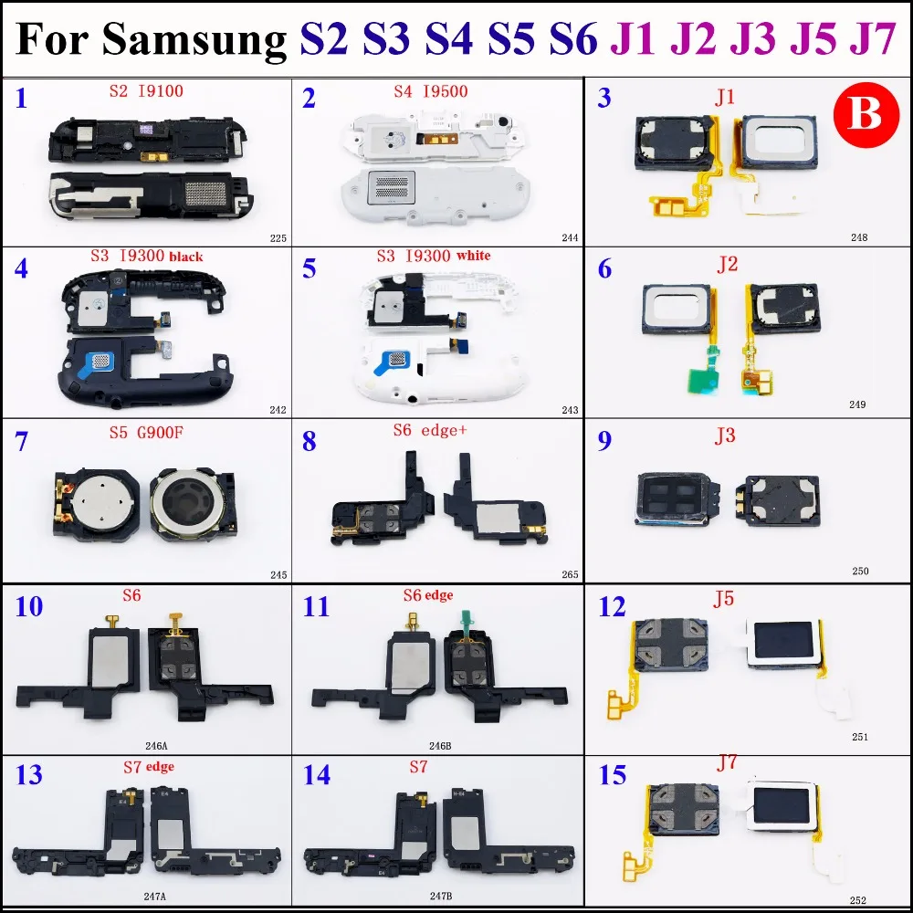 

1pcs Loud Speaker Ringer Buzzer Loudspeaker repair parts For Samsung Galaxy S2 S3 S4 S5 S6 S7 S6 edge J1 J2 J3 J5 J7 S6 edge+