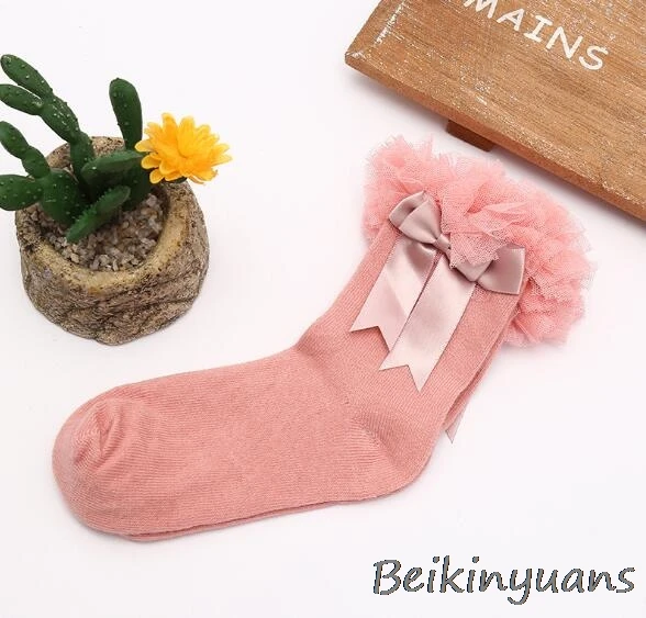 pink Модные удобные теплые носки хлопковые носки для девочек, хлопковые тонкие носки с оборками - Цвет: pink