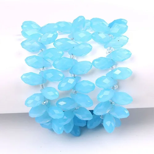 lake blue jade 50 шт. овальной формы с бесцветными стёклами бисер в виде граненых стеклянных 6x12 мм Briolette каплевидные бусины-капли воды, стекло бусины для самостоятельного изготовления ювелирных изделий - Цвет: lake blue jade