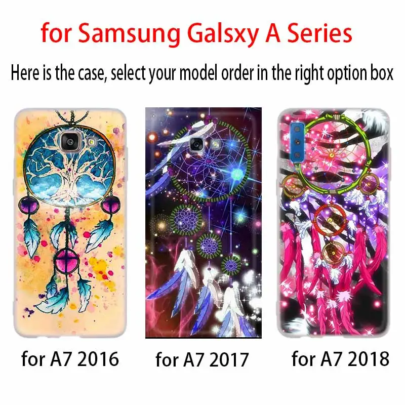Чехол для Samsung A42 A52 A72 A32 A12 A71 A51 A70 A50 A20 A30 A20S A21S A50S A6 A7 A8 2018 Ловец снов акварельный