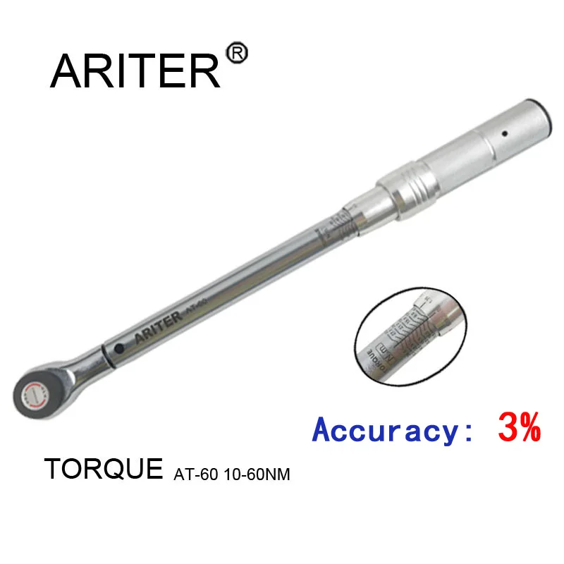 ARITER 3% прецизионный автомобильный механический ремонтный динамометрический ключ 1/" 3/8" 1/" Квадратный привод 1-330N.m крутящий момент набор ручных инструментов - Цвет: AT-60