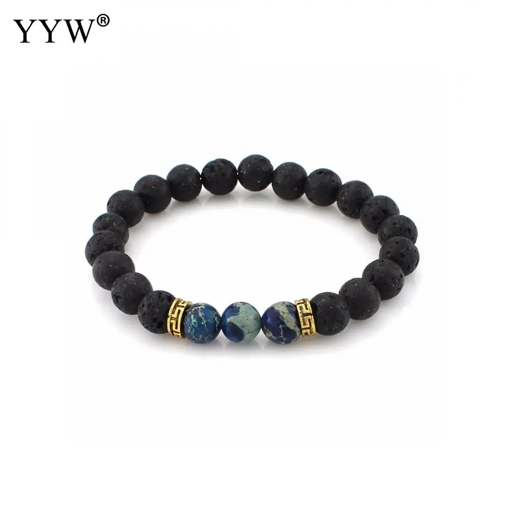 Boho Lava Stone бисерный браслет очаровательный этнический DIY бисер браслеты для женщин