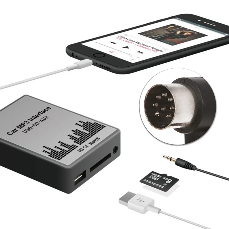 USB SD AUX автомобильный MP3 музыкальный плеер адаптер для Volvo hu серия C70 S40/60/80 V70 XC70