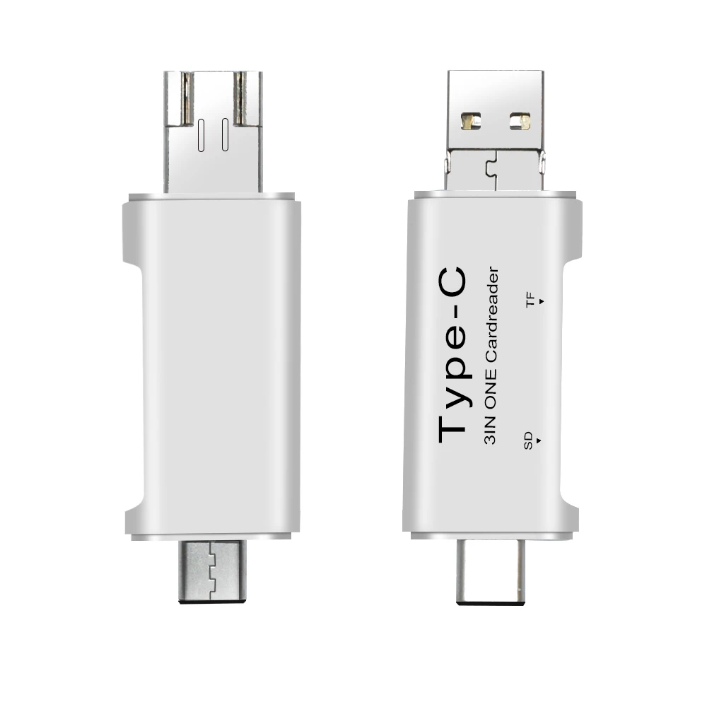 Кардридер Deepfox Micro USB Type-C 3 в 1 OTG USB2.0 Универсальный TF/SD для ноутбука Android Macbook |