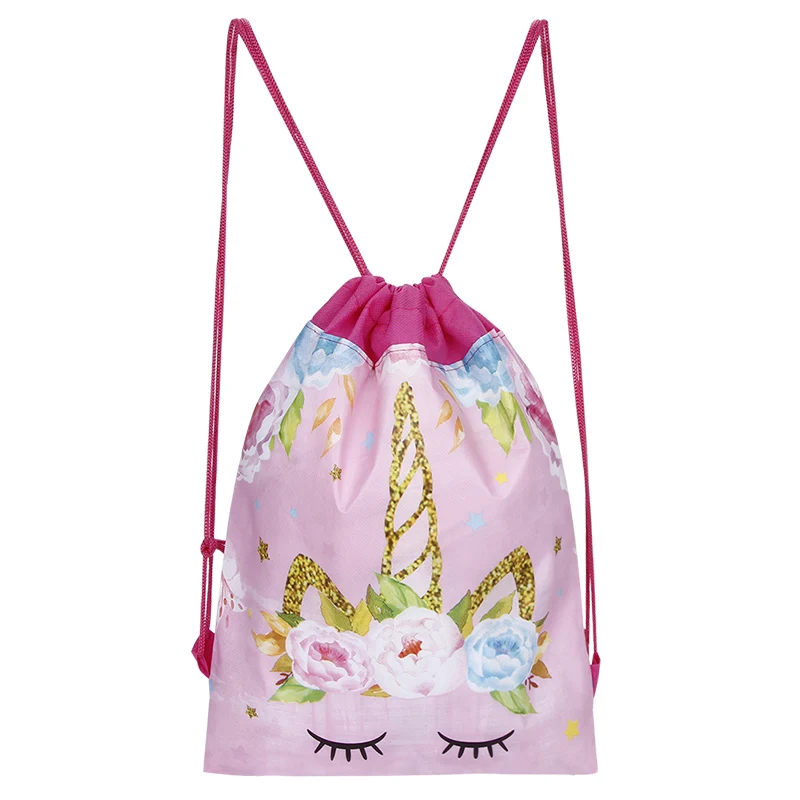 Unicorn Cartoon Non-Woven Fabric Drawstring Bags Wedding Baby Shower Happy Birthday Party Decoration Kids Supplie Gift | Дом и сад