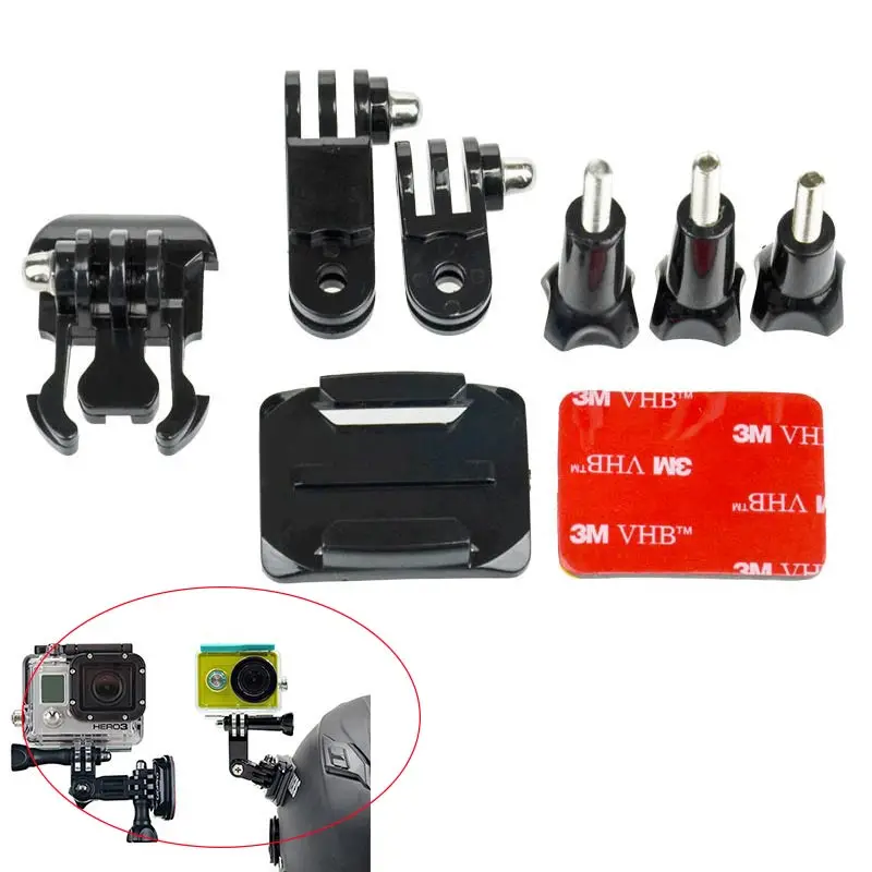 Изогнутое клейкое Боковое крепление Tekcam на шлем мотоцикла для экшн камеры Gopro hero 7
