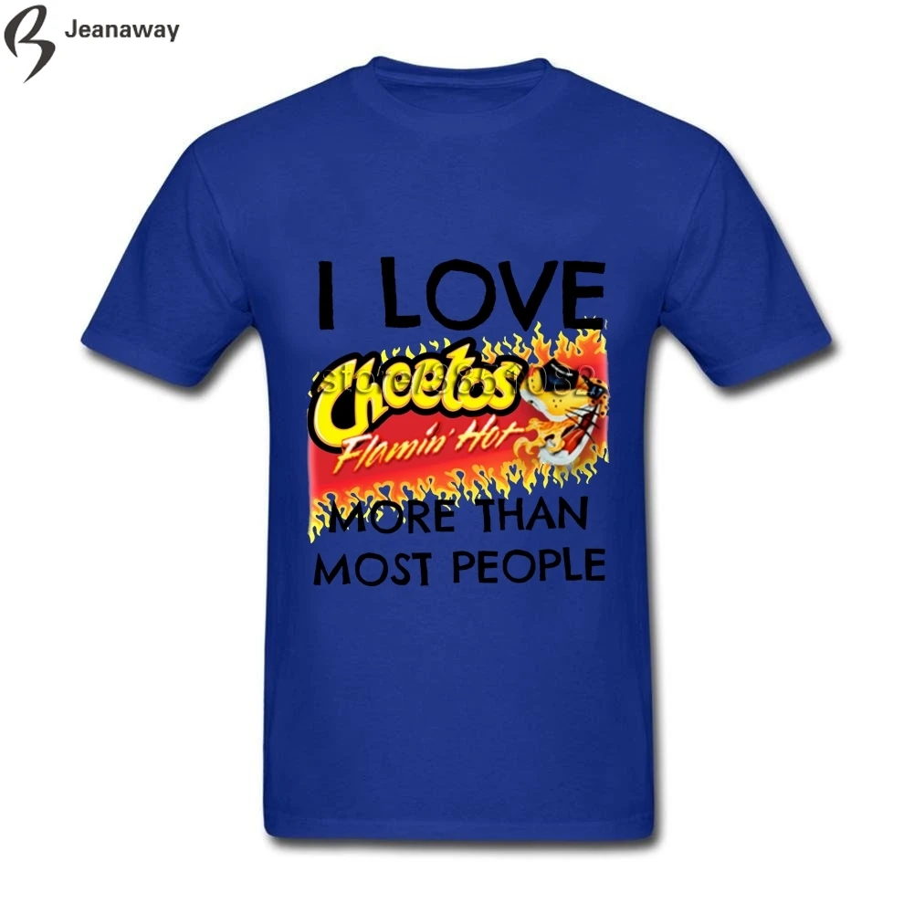 Прохладный Для мужчин для футболки Горячая Cheetos о воротник короткий рукав