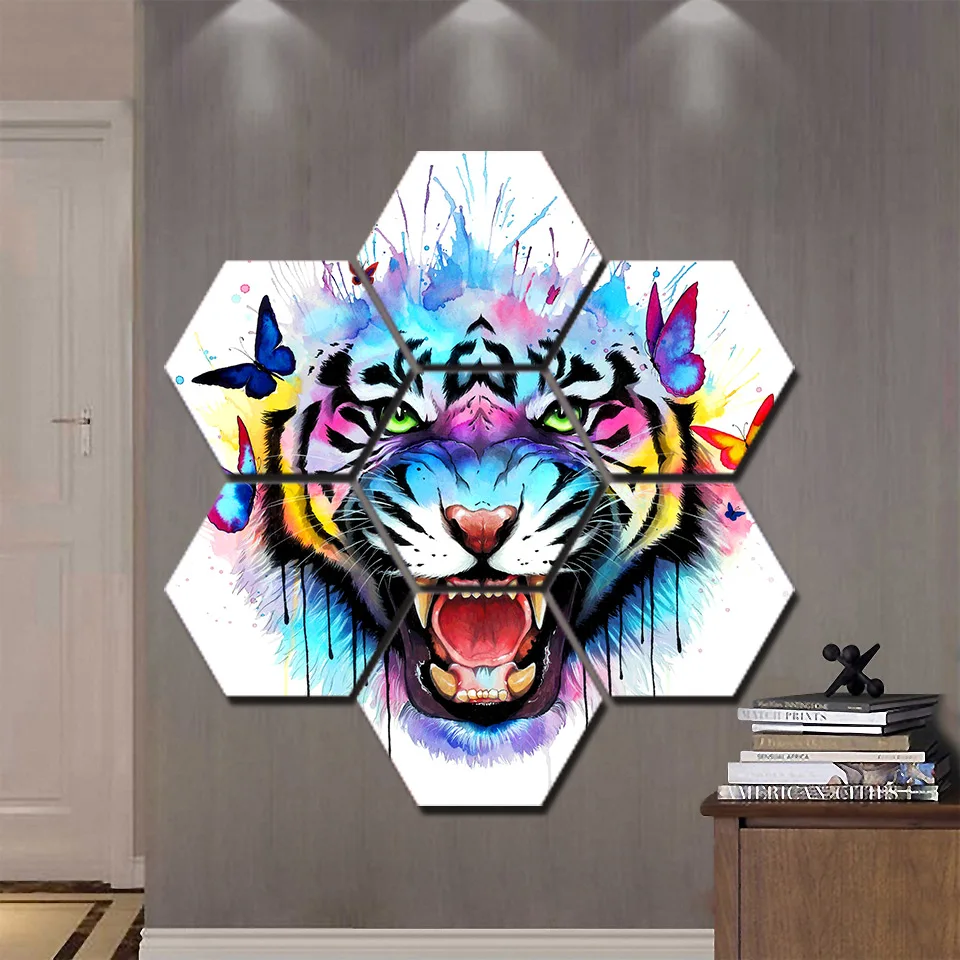 Настенные художественные картины на холсте Декор для дома рамка 7 шт. Акварельные