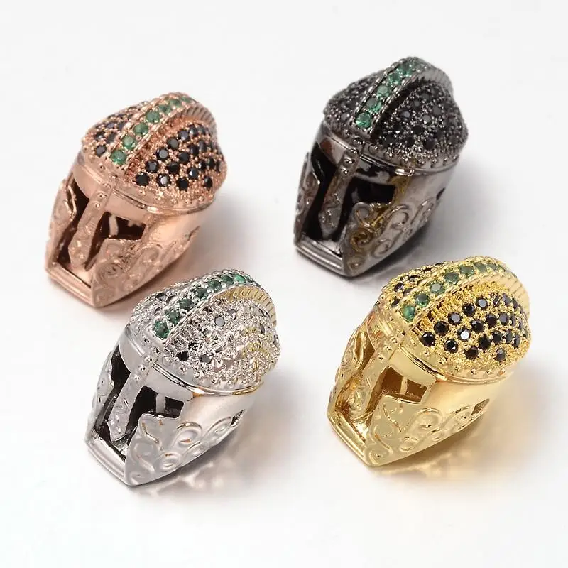 10 шт. рыцарский шлем латунь микро паве кубический цирконий бусины смешанные