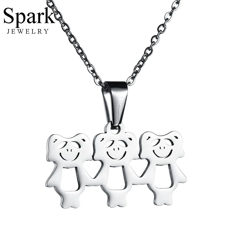 Женское колье из нержавеющей стали Spark Lovely Hollow Panda медальон в виде медведя