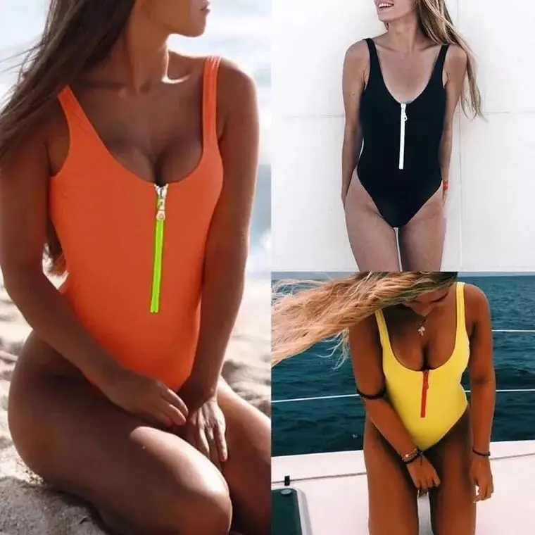 Новинка 2018 Женский цельный купальный костюм одноцветные сексуальные купальники