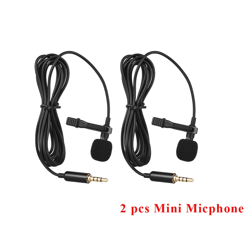 2 PCS Andoer EY-510A мини Портативный пристегивающийся на лацкан петличный конденсаторный микрофон для смартфонов DSLR Камера компьютер PC 2/3/5 шт - Цвет: 2 PCS