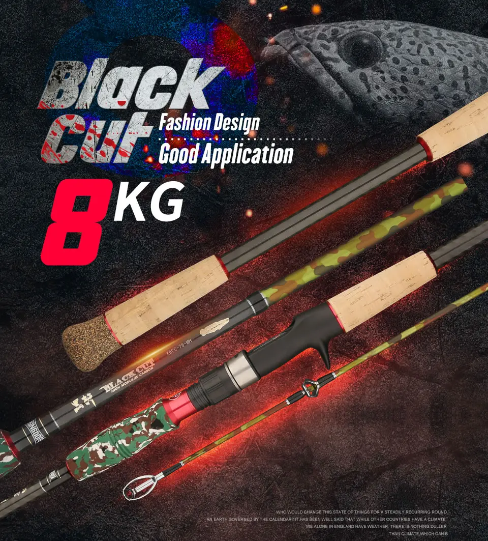 Kingdom Black Cut 2 секции спиннинговое Литье удочка коробка MH, H Мощность приманки вес 10-45 г удочки 2,28 м дорожные удочки