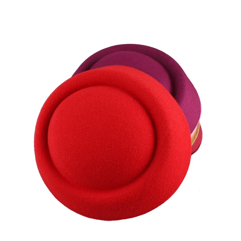 Бирюзовый синий 16 см чародей DIY millinery аксессуар для волос пиллбокс основа для шляпы с вуалью полиэстер мини топ шляпа событие MYQH020 - Цвет: Красный