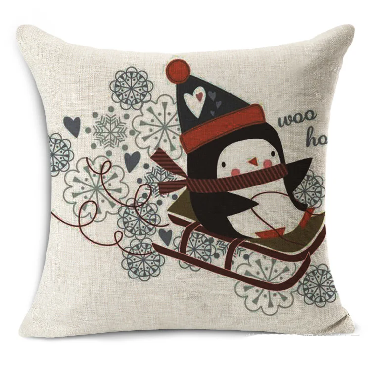 

New Hot Sale Chirstmas Linen Home Decor Sofa Office Pillow Cover Pillowcases