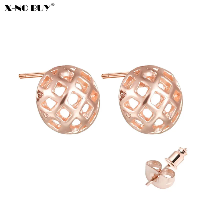 Новинка серьги гвоздики из розового золота минималистичные полые полукруглые