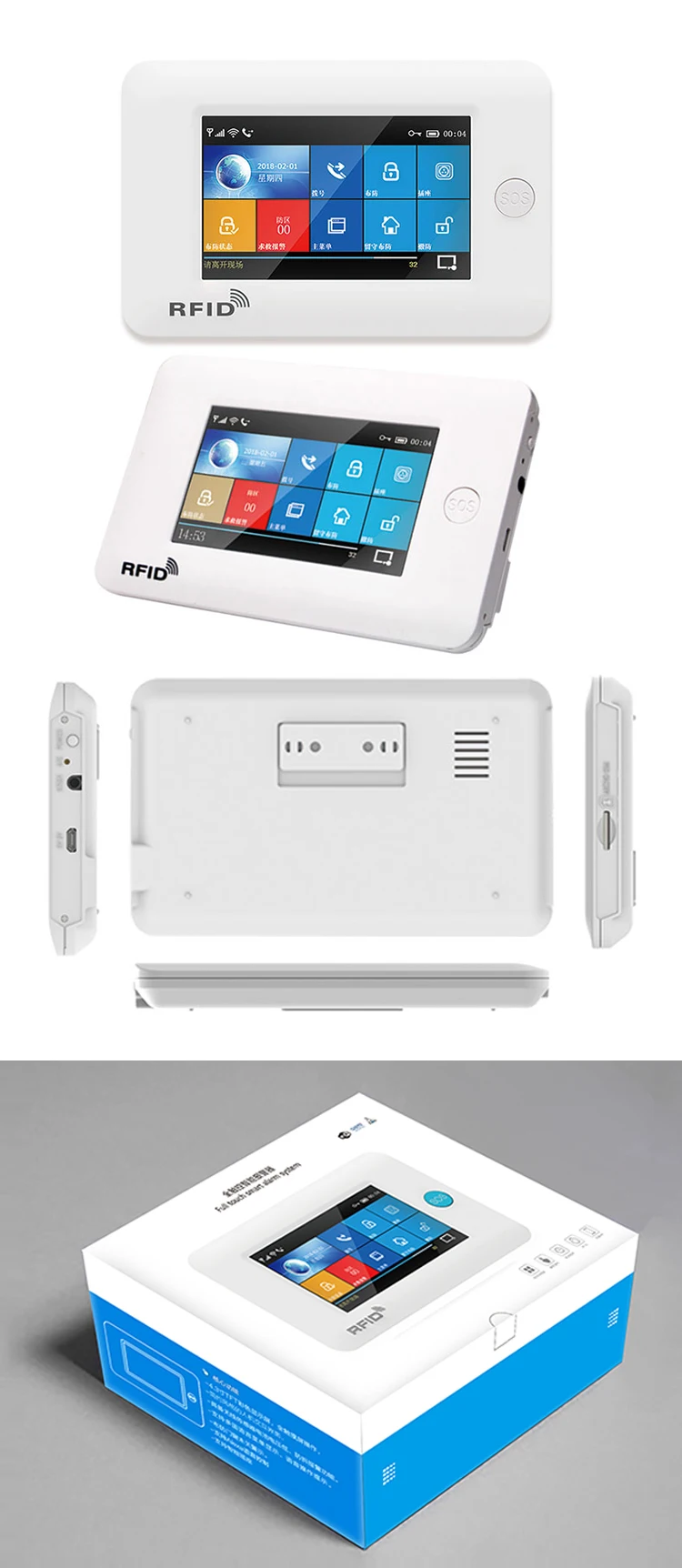Беспроводная WiFi 3g GSM GPRS интеллектуальная домашняя сигнализация 4,3 дюймов сенсорный экран приложение дистанционное управление для умного дома монитор безопасности