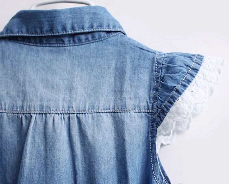 Новое платье для маленьких девочек мягкие джинсовые платья Модное детское