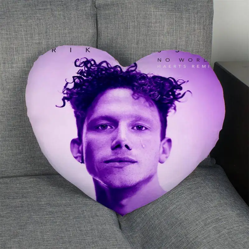 

Custom Erik Hassle Heart Shape Pillow Cover Custom Zipper Pillowcase Cover Wedding Home Office Decorative 1pcs custom