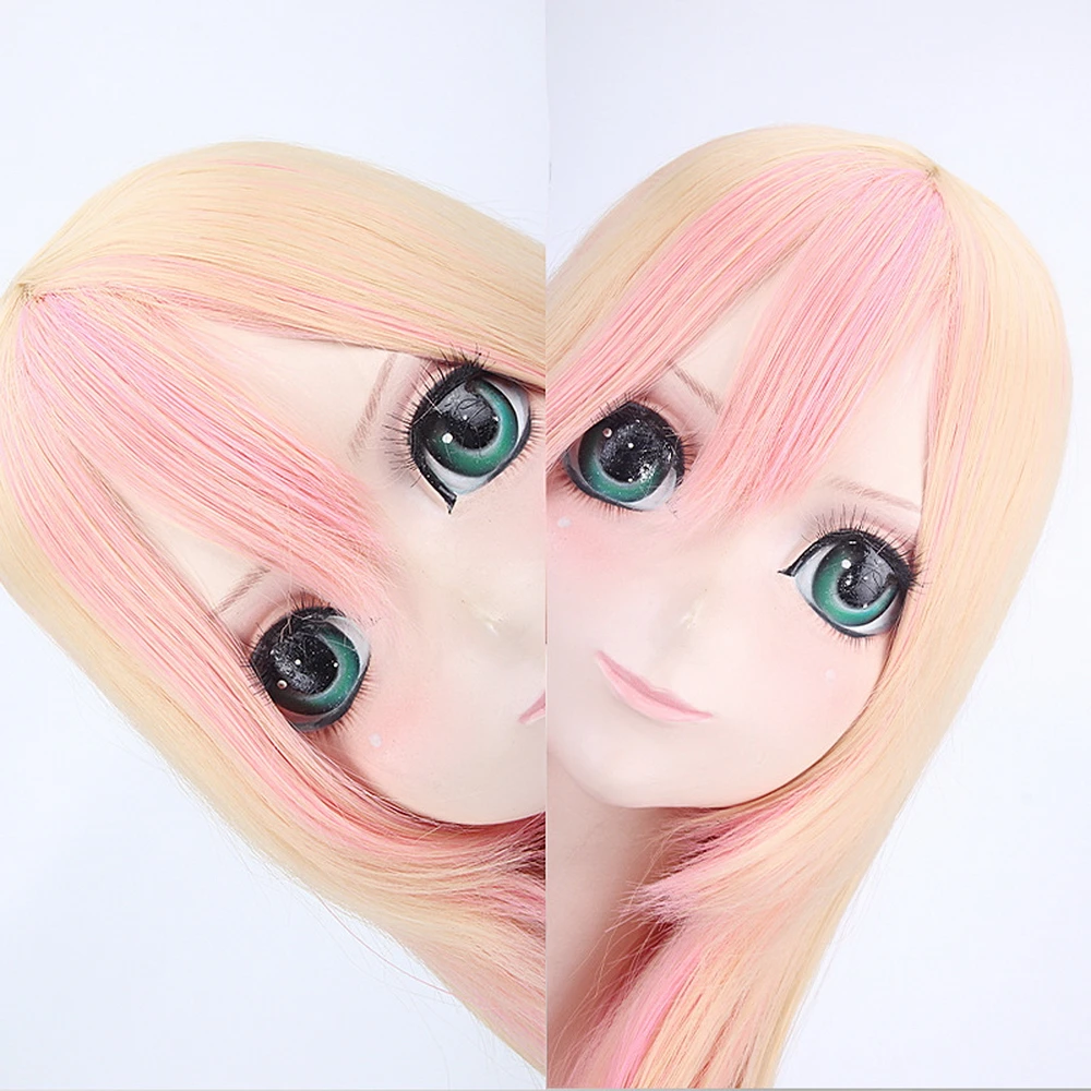 Парик для косплея Macross F Sheryl Nome полная челка 120 см женщин блонд розовый Омбре