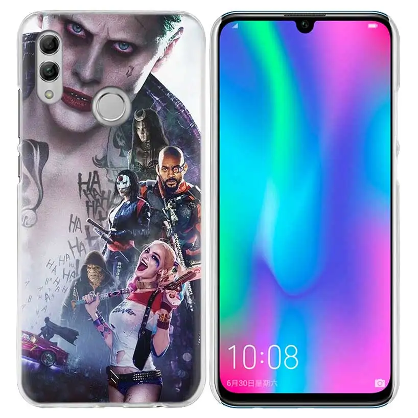 Чехол для сотового телефона с принтами "отряд самоубийц", "Джокер", Harley чехол для huawei Honor 8X Y9 9 10 Lite Play 7C 8C 8S 8A фотоаппаратов моментальной печати 7S 7A Pro V20 20i Y6 Y7 Y5 жесткий чехол из поликарбоната