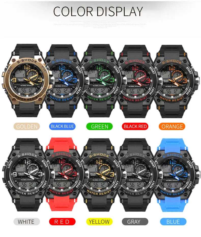 SMAEL роскошные часы для мужчин модные водонепроницаемые аналоговые спортивные