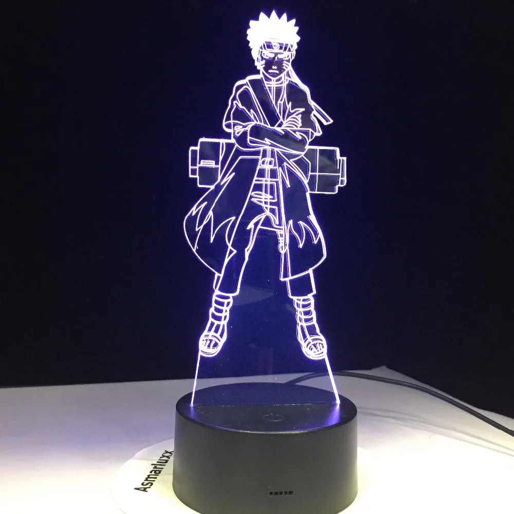 Героя аниме Наруто Аниме 3D светодиодный визуальный сенсорная кнопка Usb