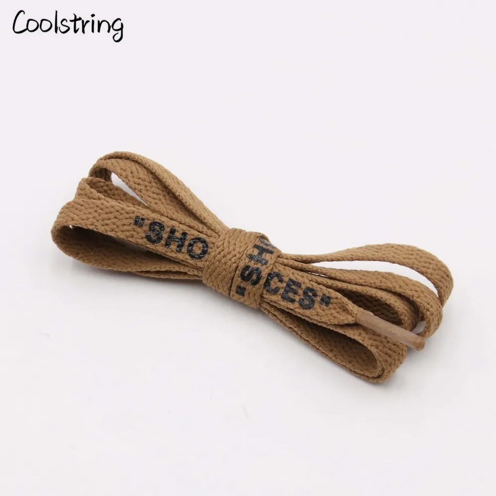 Coolstring новые буквы шрифт 8 мм двухсторонние печатные "шнурки" черные белые шнурки OW подписаны плоские туфли кружево суставные шнурки