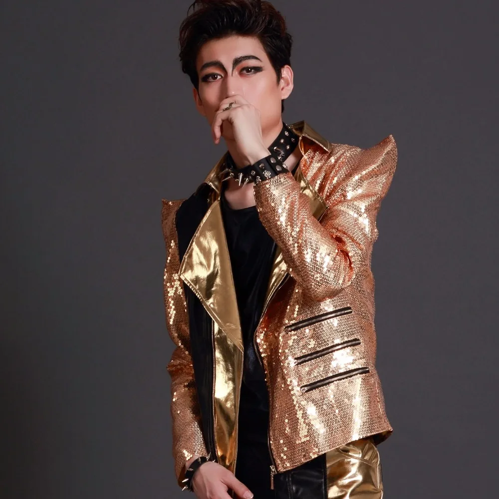 Костюм для сцены мужской костюм блейзер с блестками куртка модная выпускного